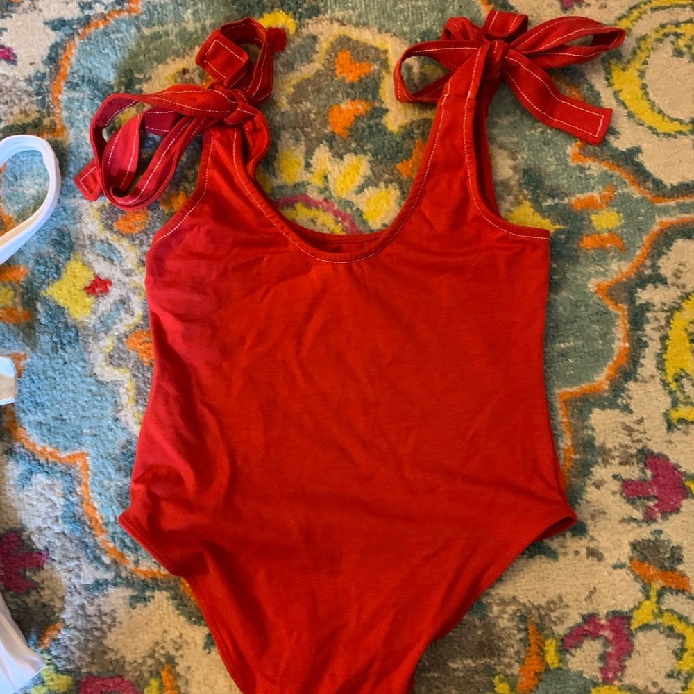 Red bodysuit tank top